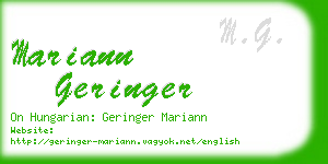 mariann geringer business card